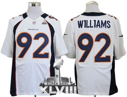  Broncos #92 Sylvester Williams White Super Bowl XLVIII Men's Stitched NFL Elite Jersey