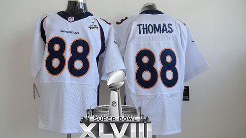  Broncos #88 Demaryius Thomas White Super Bowl XLVIII Men's Stitched NFL New Elite Jersey