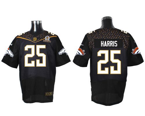  Broncos #25 Chris Harris Jr Black 2016 Pro Bowl Men's Stitched NFL Elite Jersey