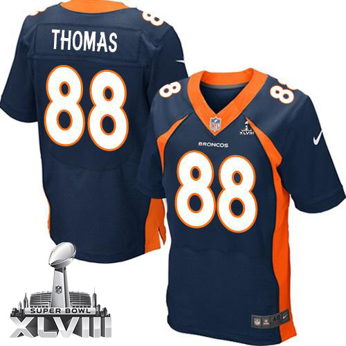  Broncos #88 Demaryius Thomas Navy Blue Alternate Super Bowl XLVIII Men's Stitched NFL New Elite Jersey