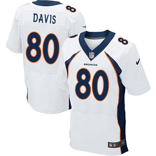  Broncos #80 Vernon Davis White Men's Stitched NFL New Elite Jersey