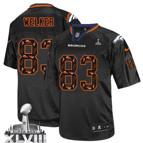  Broncos #83 Wes Welker New Lights Out Black Super Bowl XLVIII Men's Stitched NFL Elite Jersey