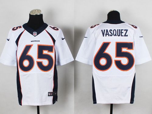  Broncos #65 Louis Vasquez White Men's Stitched NFL New Elite Jersey