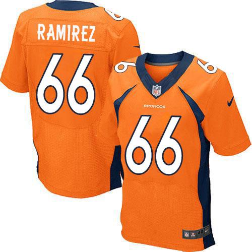  Broncos #66 Manny Ramirez Orange Team Color Men's Stitched NFL New Elite Jersey
