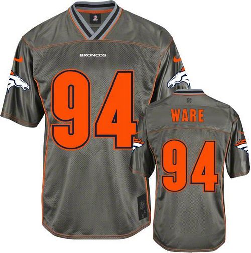  Broncos #94 DeMarcus Ware Grey Men's Stitched NFL Elite Vapor Jersey