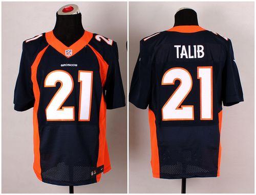  Broncos #21 Aqib Talib Navy Blue Alternate Men's Stitched NFL New Elite Jersey