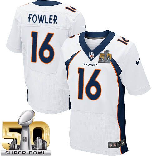  Broncos #16 Bennie Fowler White Super Bowl 50 Men's Stitched NFL New Elite Jersey