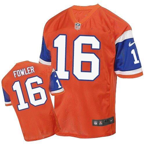  Broncos #16 Bennie Fowler Orange Throwback Men's Stitched NFL Elite Jersey