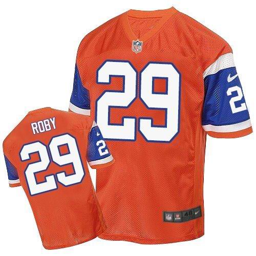 Broncos #29 Bradley Roby Orange Throwback Men's Stitched NFL Elite Jersey