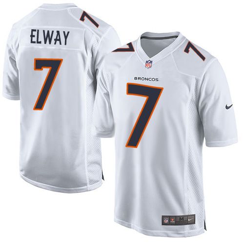  Broncos #7 John Elway White Men's Stitched NFL Game Event Jersey