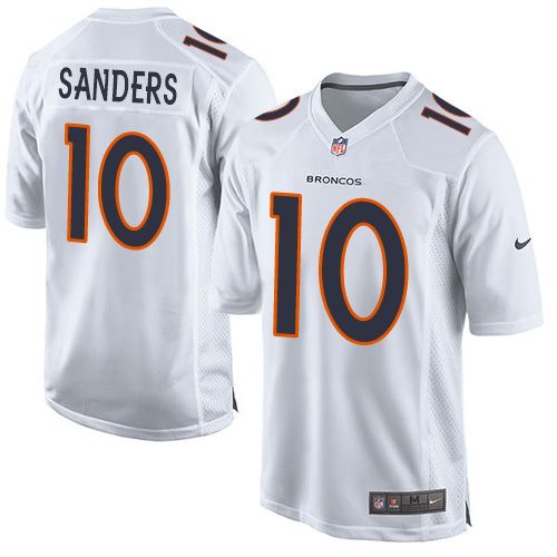  Broncos #10 Emmanuel Sanders White Men's Stitched NFL Game Event Jersey