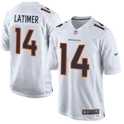  Broncos #14 Cody Latimer White Men's Stitched NFL Game Event Jersey