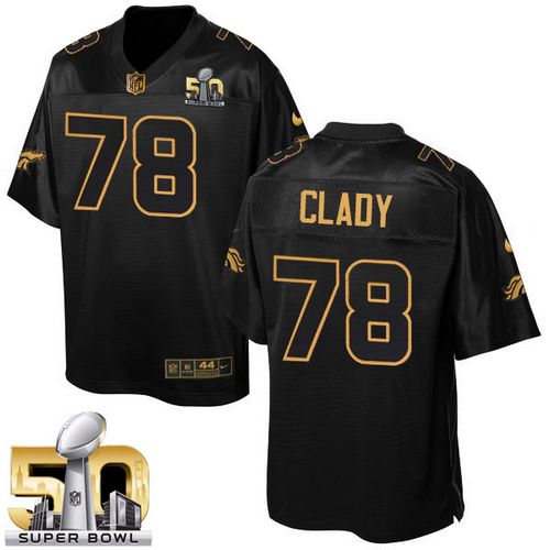  Broncos #78 Ryan Clady Black Super Bowl 50 Men's Stitched NFL Elite Pro Line Gold Collection Jersey