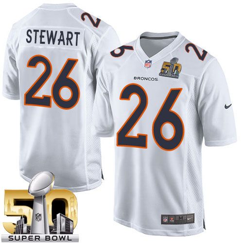  Broncos #26 Darian Stewart White Super Bowl 50 Men's Stitched NFL Game Event Jersey