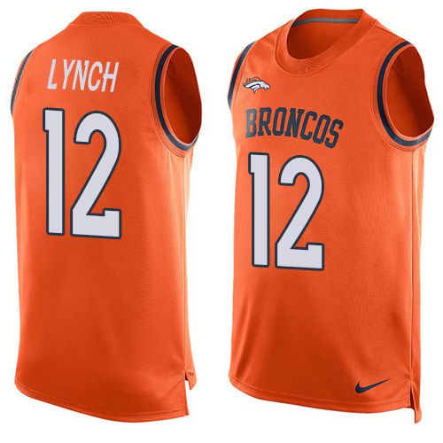  Broncos #12 Paxton Lynch Orange Team Color Men's Stitched NFL Limited Tank Top Jersey