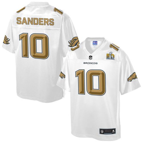  Broncos #10 Emmanuel Sanders White Men's NFL Pro Line Super Bowl 50 Fashion Game Jersey