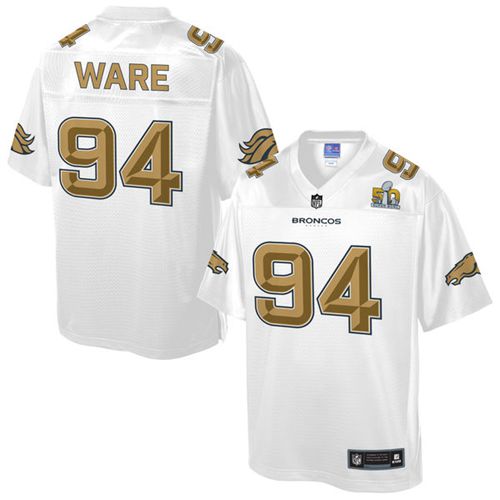  Broncos #94 DeMarcus Ware White Men's NFL Pro Line Super Bowl 50 Fashion Game Jersey
