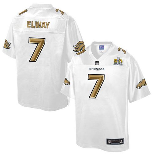  Broncos #7 John Elway White Men's NFL Pro Line Super Bowl 50 Fashion Game Jersey