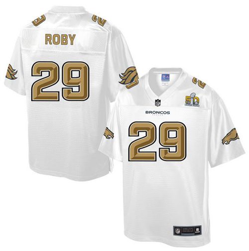  Broncos #29 Bradley Roby White Men's NFL Pro Line Super Bowl 50 Fashion Game Jersey