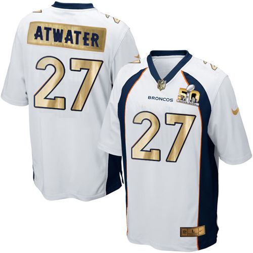  Broncos #27 Steve Atwater White Men's Stitched NFL Game Super Bowl 50 Collection Jersey