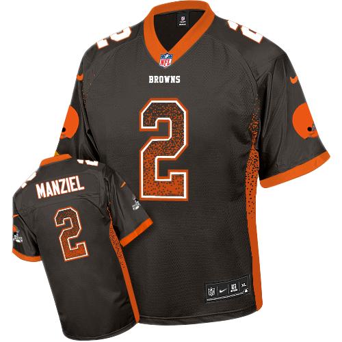  Browns #2 Johnny Manziel Brown Team Color Men's Stitched NFL Elite Drift Fashion Jersey