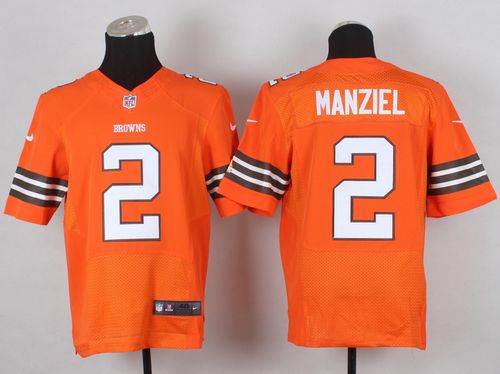  Browns #2 Johnny Manziel Orange Alternate Men's Stitched NFL Elite Jersey