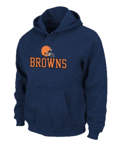 Cleveland Browns Authentic Logo Pullover Hoodie Dark Blue