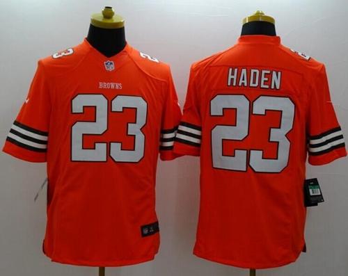  Browns #23 Joe Haden Orange Alternate Men's Stitched NFL Limited Jersey