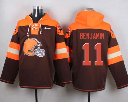  Browns #11 Travis Benjamin Brown Player Pullover NFL Hoodie