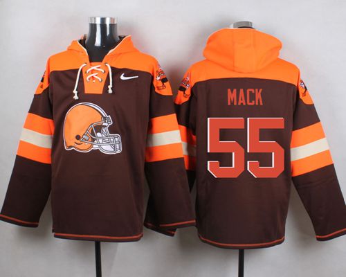  Browns #55 Alex Mack Brown Player Pullover NFL Hoodie