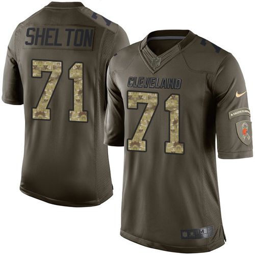  Browns #71 Danny Shelton Green Men's Stitched NFL Limited Salute to Service Jersey