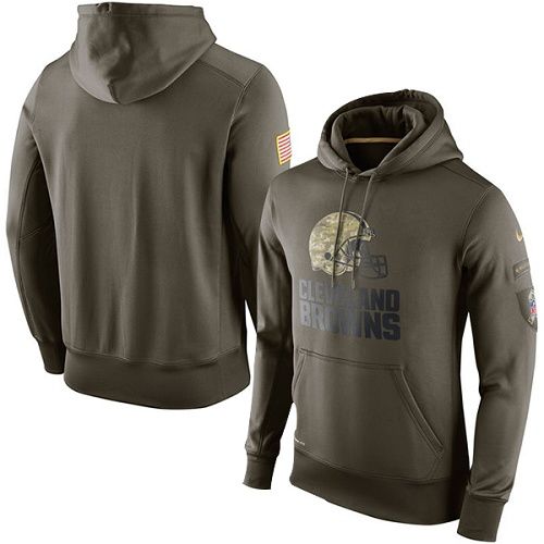 Men's Cleveland Browns  Olive Salute To Service KO Performance Hoodie
