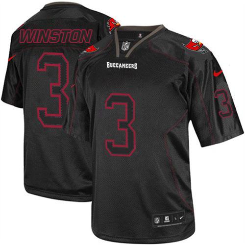  Buccaneers #3 Jameis Winston Lights Out Black Men's Stitched NFL Elite Jersey