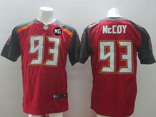  Buccaneers #93 Gerald McCoy Red Team Color With MG Patch Men's Stitched NFL New Elite Jersey