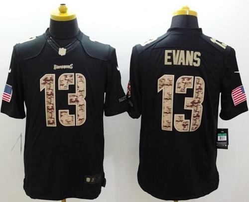  Buccaneers #13 Mike Evans Black Men's Stitched NFL Limited Salute to Service Jersey