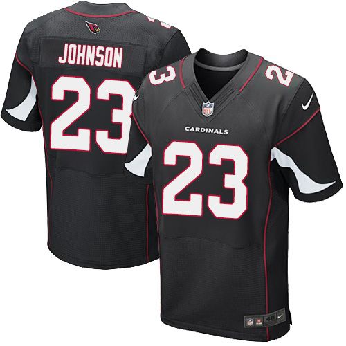  Cardinals #23 Chris Johnson Black Alternate Men's Stitched NFL Elite Jersey