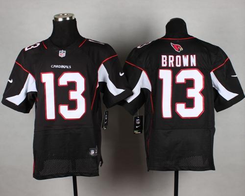  Cardinals #13 Jaron Brown Black Alternate Men's Stitched NFL Elite Jersey