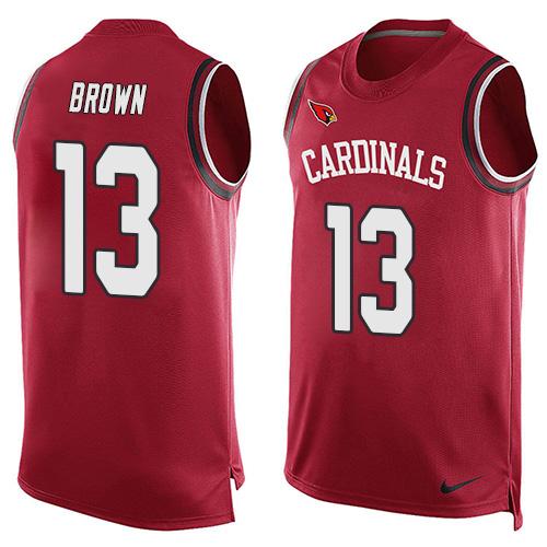  Cardinals #13 Jaron Brown Red Team Color Men's Stitched NFL Limited Tank Top Jersey