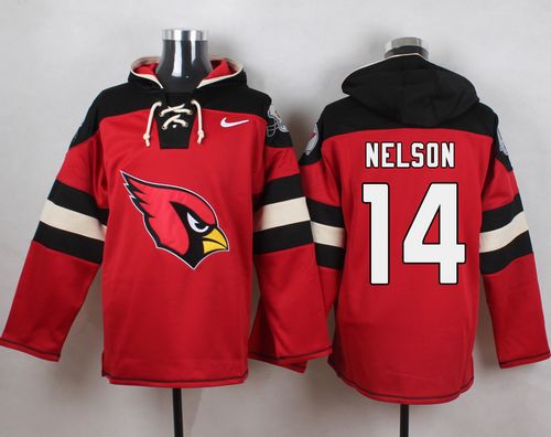  Cardinals #14 J.J. Nelson Red Player Pullover NFL Hoodie