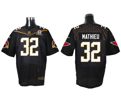  Cardinals #32 Tyrann Mathieu Black 2016 Pro Bowl Men's Stitched NFL Elite Jersey