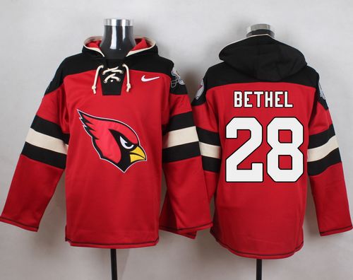  Cardinals #28 Justin Bethel Red Player Pullover NFL Hoodie