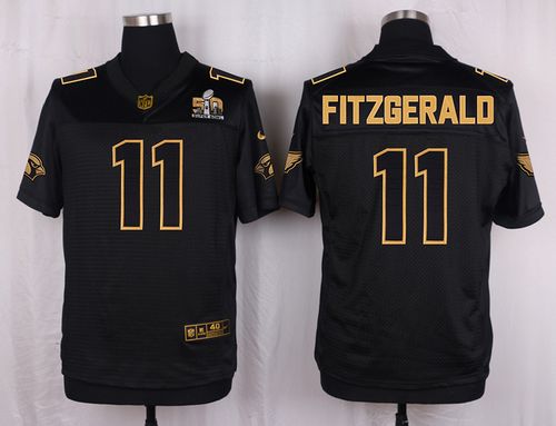  Cardinals #11 Larry Fitzgerald Black Pro Line Gold Collection Men's Stitched NFL Elite Jersey