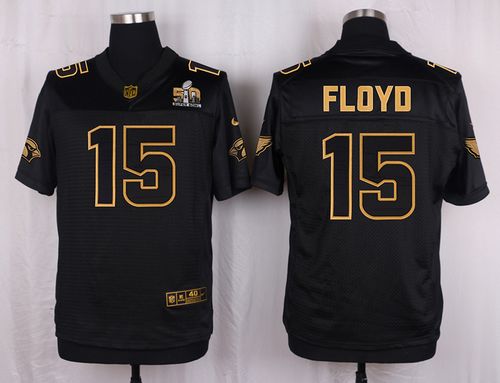  Cardinals #15 Michael Floyd Black Pro Line Gold Collection Men's Stitched NFL Elite Jersey