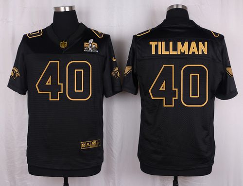  Cardinals #40 Pat Tillman Black Pro Line Gold Collection Men's Stitched NFL Elite Jersey