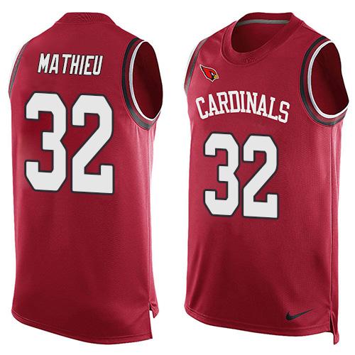  Cardinals #32 Tyrann Mathieu Red Team Color Men's Stitched NFL Limited Tank Top Jersey