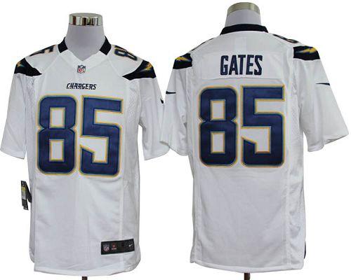 Chargers #85 Antonio Gates White Men's Stitched NFL Game Jersey