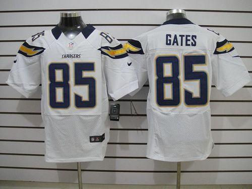  Chargers #85 Antonio Gates White Men's Stitched NFL Elite Jersey