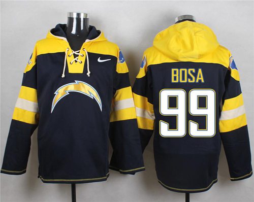  Chargers #99 Joey Bosa Navy Blue Player Pullover Hoodie