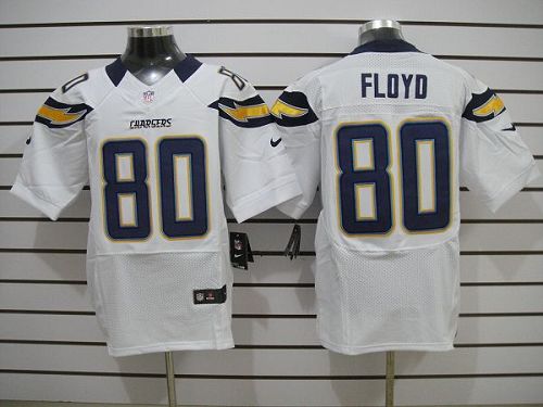  Chargers #80 Malcom Floyd White Men's Stitched NFL Elite Jersey