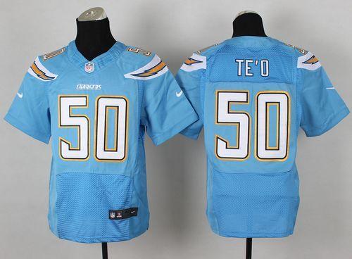  Chargers #50 Manti Te'o Electric Blue Alternate Men's Stitched NFL New Elite Jersey